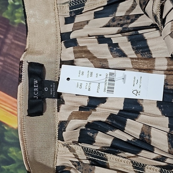 J. Crew Animal Satin Zebra Print Mini Skirt Size 6 NWT - Picture 4 of 8